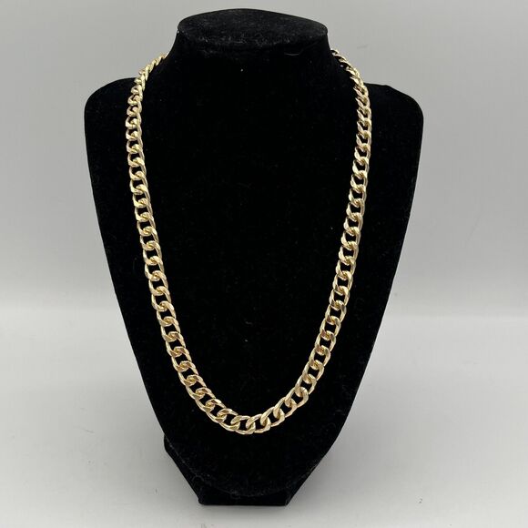 9MM Aluminum Gold Tone Mens Cuban Necklace Chain Lightweight Gift Box Included - Picture 1 of 6